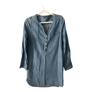 Express Womens Blue Denim Mini Shirt Dress, Small